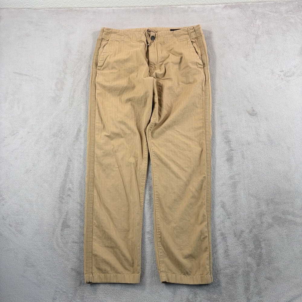 Rag & Bone Drawstring Side Tape Chino Pants Khaki Line Blend Men 32x29 Designer